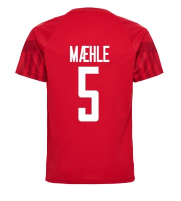 Maillot de foot Danemark Joakim Maehle #5 Domicile Monde 2022 Manches Courte